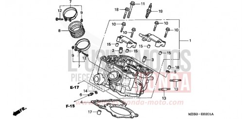 CYLINDER HEAD (REAR) VTR1000FV de 1997